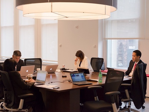 Infor's executive office, with CEO Charles Phillips (photo by Michael Krigsman)