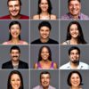 Smiling facial expression of sixteen people from different ethnicities. All the pictures were taken with a medium format Hasselblad Camera system and developed from Raw.