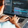 Developing programmer reading computer codes Development Website design and coding technologies.
