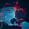 High quality 3D rendered image, perfectly usable for topics related to big data, global networks, international flight routes or the spread of a pandemic / computer virus.
Textures courtesy of NASA:
https://visibleearth.nasa.gov/images/55167/earths-city-lights,
https://visibleearth.nasa.gov/images/73934/topography