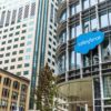 San Francisco, United States - August 24, 2018: Outside Salesforce Tower in San Francisco, located at 415 Mission St. Salesforce is an American cloud computing company with headquarters in San Francisco, California.